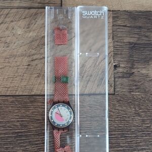Swatch Quartz Pink and Green Watch